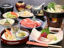 ＼月10組限定！本館リニューアル／【米沢牛すき焼き膳】とろける極上ロースを贅沢に♪2食付き